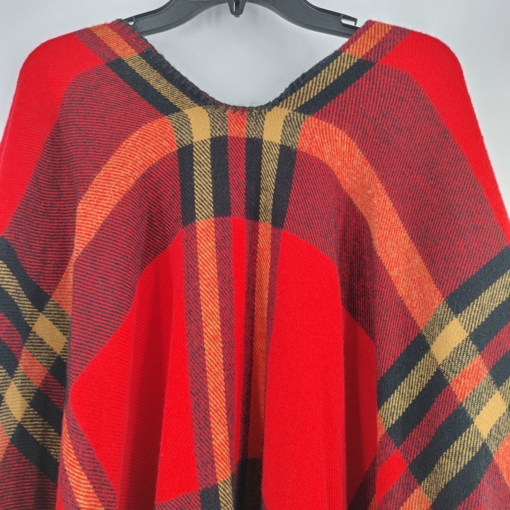 Mudpie Plaid Wrap Open Front Shawl Red Size One S… - image 7